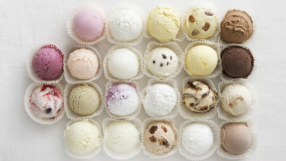 Gelato flavors at Sweets Bank Café